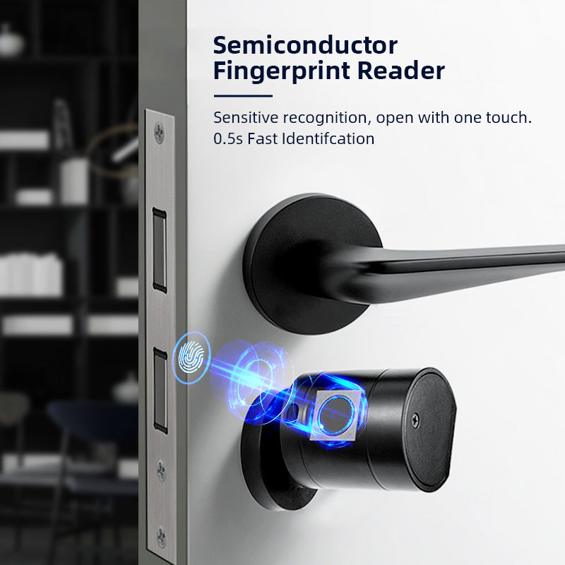 Semiconductor Fingerprint Reader on LvD11 Smart Lock offering sensitive recognition and 0.5s fast identification for secure and quick access